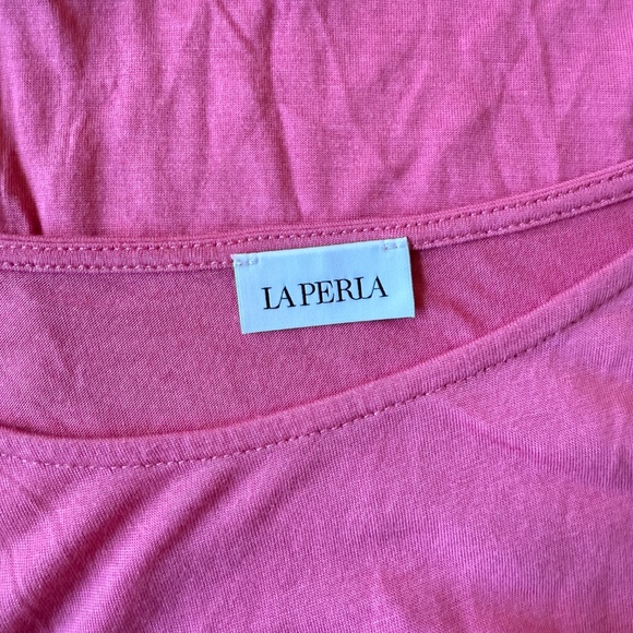 LA PERLA T SHIRT DRESS LACE LUXURIOUS MODERN SOFT MODAL SEXY FEMININE PINK M - Picture 7 of 13